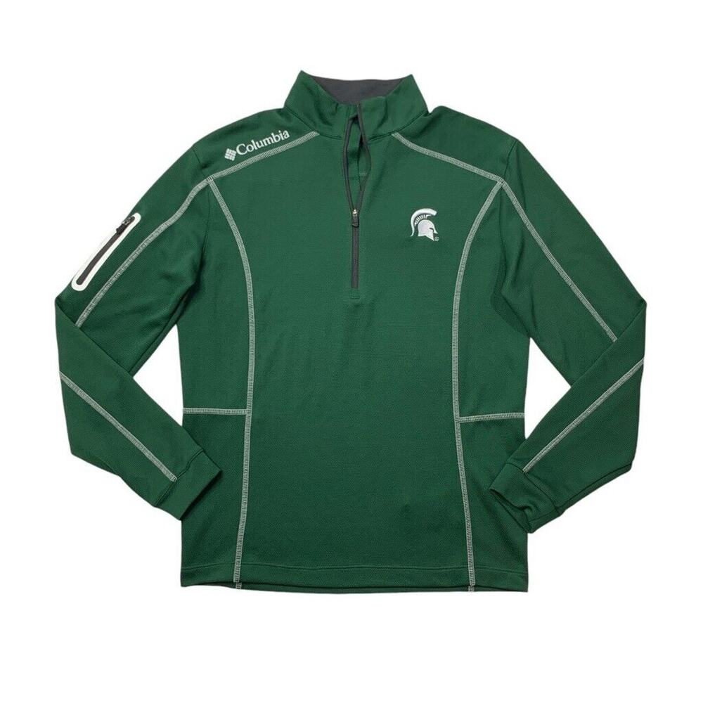 Columbia Golf Sweatshirt Mens S Small Omni Wick 1/4 Zip Michigan State Spartans